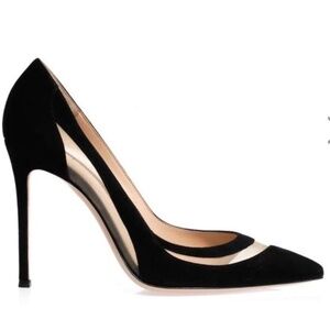 GIANVITO ROSSI Black Suede Pointed Toe Stiletto Pumps 39.5 (8.5-9.5) $950 Retail